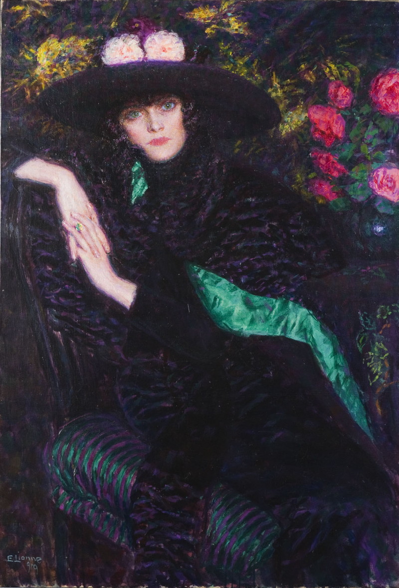 Enrico Lionne, L’attesa, 1919, olio su tela, 114 x 79 cm, Novara, Galleria d’Arte Moderna Giannoni